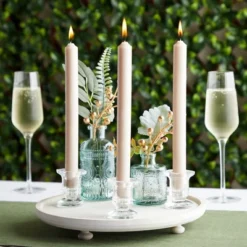 Crystal Glass Candle Holders Set Of 12, Clear Taper Candlestick Pillar Candle Holder 2"x2"x2.3"