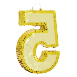 Juvale Small Gold Foil Number 5 Pinata For 5th Birthday Party Decorations & Supplies, 15.5 X 10.5 X 3 In -Juvale GUEST 2aac0ee1 3a91 412b b08c 86dcef72e173
