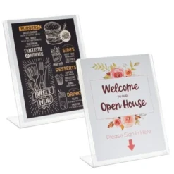 Juvale 6 Pack Acrylic Sign Holders 8.5 X 11, Table Top Plastic Display Stand For Menu, Flyer, Document, Paper, Clear Slant Back Vertical Photo Frame -Juvale GUEST 2af6b691 5ce9 46b8 9124 62e1f7aa0cd0