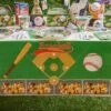 Juvale 6-Pack Baseball Disposable Plastic Tablecloth Table Cover 54"x108" Game Party Supplies, 4.5x9 Feet