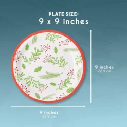 Blue Panda 80 Pack Holly Berries Christmas Paper Plates For Holiday Party Supplies, 9 Inches -Juvale GUEST 2e3b950f 40ca 4ef3 8860 36fb23ff5e6f