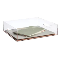 Juvale Rose Gold Acrylic Letter Tray, Clear Office Desk Organizer For Files, Documents, Paper Storage, 10.5 X 12 X 3 In -Juvale GUEST 2e72b57f 3d4a 4f45 981e cd183831db72