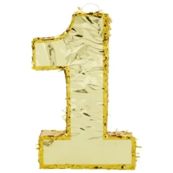 Juvale Number 1 Gold Pinata For Anniversary, Centerpieces For First Birthday Decorations, 16 X 3 X 10 In -Juvale GUEST 2ec6bd92 c893 4e44 b108 214b36cfbd2b