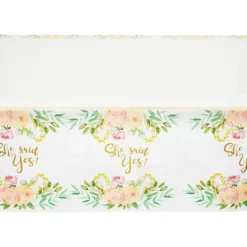 Juvale 3 Pack Bridal Shower She Said Yes Party Disposable Tablecloth Table Cover, 54 X 108" -Juvale GUEST 2f9ed71a 705c 4430 8bae 54bf63c80376