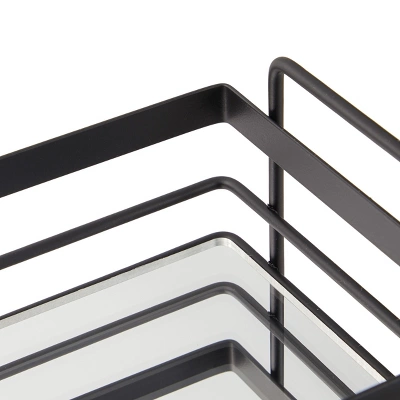 Juvale 2-Tier Matte Black Mirrored Tray For Vanity, Bathroom Countertop, Perfume Organizer (12 X 5.7 X 11 In) 3 Juvale 2-Tier Matte Black Mirrored Tray For Vanity, Bathroom Countertop, Perfume Organizer (12 X 5.7 X 11 In) - Image 3