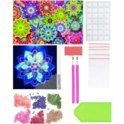Juvale Mandala Floral 5D Diamond Art Painting Kit With Rhinestone Crystal Embroidery Dots For Adults, 2 Designs, 16x16 In -Juvale GUEST 3130eb99 56a2 4a26 a280 a40bdb45c230