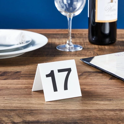 Juvale Set Of 25 Acrylic Table Numbers For Wedding Receptions, Plastic Tent Cards Numbered 1-25 For Restaurants, 3 X 2.75 X 2.5 In 2 Juvale Set Of 25 Acrylic Table Numbers For Wedding Receptions, Plastic Tent Cards Numbered 1-25 For Restaurants, 3 X 2.75 X 2.5 In - Image 2