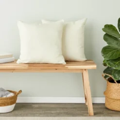 Juvale Set Of 4 Natural Canvas Throw Pillow Covers For Crafts, Home Decor, Living Room, 17 X 17 Inches