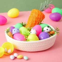 Juvale 3-Piece Small Round Cotton Rope Woven Storage Basket Set, Nesting Bins For Organizing Toys On Shelves, Counters, Home Decor, White, 3 Sizes