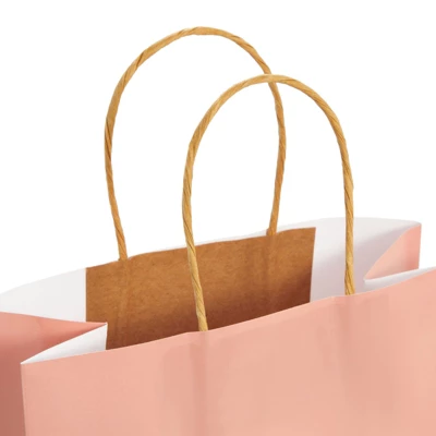 Juvale 15-Pack Of Pink Glossy Medium Paper Gift Bags With Handles 8x4x10 Inches For Wedding Receptions, Baby Showers, Birthday Party Favors 7 Juvale 15-Pack Of Pink Glossy Medium Paper Gift Bags With Handles 8x4x10 Inches For Wedding Receptions, Baby Showers, Birthday Party Favors - Image 7