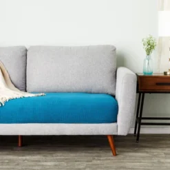 Juvale Large Stretch Couch Cushion, Replacement Slipcover For Couches, Sectionals, Armchairs, Patio Furniture, Campers, 59-70 Inch, Teal