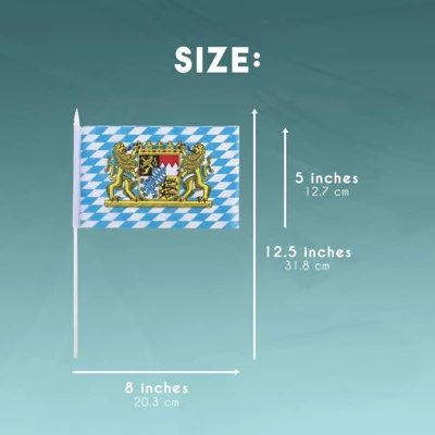 Juvale 72 Piece Bavarian Stick Flag, Handheld Oktoberfest Flags, German Party Decor (8x5 In) 3 Juvale 72 Piece Bavarian Stick Flag, Handheld Oktoberfest Flags, German Party Decor (8x5 In) - Image 3