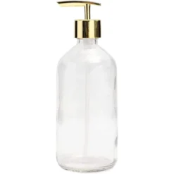 Juvale 2 Pack Clear Glass Soap Dispenser With Gold Pump (16 Oz) -Juvale GUEST 392e32d5 f26d 4c89 8343 1e62027dc7de
