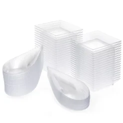 Juvale 72-Piece Clear Plastic Disposable Tear Drop Appetizer Plates & Spoons Server Set -Juvale GUEST 39390f48 a6b7 4616 9b19 f7be1f418c8f