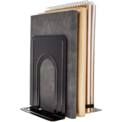 Juvale 6-Pair Black Metal Non-Skid Book Stoppers Book Ends Holder Bookends, 5 X 6.75 X 5.75 In