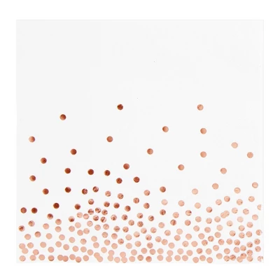Blue Panda 50 Pack Rose Gold Foil Confetti Disposable Luncheon Paper Napkins For Birthday, Wedding Party Decorations Supplies, 6.5 In 6 Blue Panda 50 Pack Rose Gold Foil Confetti Disposable Luncheon Paper Napkins For Birthday, Wedding Party Decorations Supplies, 6.5 In - Image 6