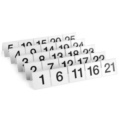 Juvale Set Of 25 Acrylic Table Numbers For Wedding Receptions, Plastic Tent Cards Numbered 1-25 For Restaurants, 3 X 2.75 X 2.5 In 6 Juvale Set Of 25 Acrylic Table Numbers For Wedding Receptions, Plastic Tent Cards Numbered 1-25 For Restaurants, 3 X 2.75 X 2.5 In - Image 6
