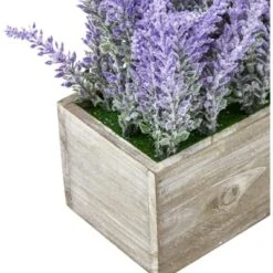 Artificial Lavender Fake Flower Plant In Rustic Pot Wooden Box For Decorations -Juvale GUEST 3ff1a113 cc60 41ac a0a8 bb495782a8e7