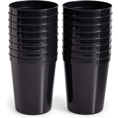 Juvale 16 Pack 16 Oz Reusable Stadium Cups, Plastic Tumblers For Party, Black 4 Juvale 16 Pack 16 Oz Reusable Stadium Cups, Plastic Tumblers For Party, Black - Image 4