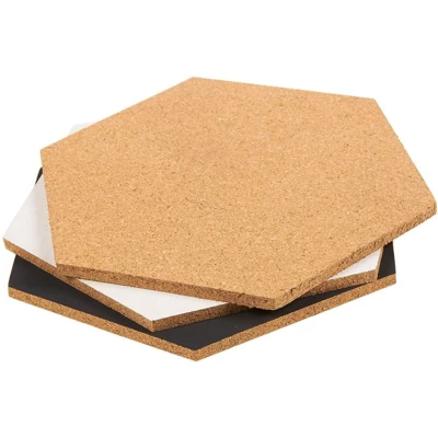 Juvale 3-Pack Cork Bulletin Boards - Hexagonal Decorative Tiles In 3 With 6 Pins 1 Juvale 3-Pack Cork Bulletin Boards - Hexagonal Decorative Tiles In 3 With 6 Pins