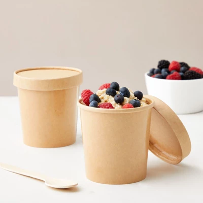 Juvale 36-Pack Kraft Disposable Soup Containers With Lids, 16 Oz To Go Containers For Meal Prepping, Catering, For Hot And Cold Foods, 4x4 In 1 Juvale 36-Pack Kraft Disposable Soup Containers With Lids, 16 Oz To Go Containers For Meal Prepping, Catering, For Hot And Cold Foods, 4x4 In