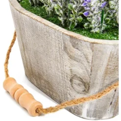 Artificial Lavender Fake Flower Plant In Rustic Oval Wooden Box For Decorations 13 Artificial Lavender Fake Flower Plant In Rustic Oval Wooden Box For Decorations -Juvale GUEST 45cfeb23 a3b0 4105 9eec c7d6f00d690e