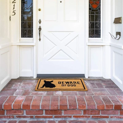Beware Of Dog Natural Coir Door Mat 17"x30" - Welcome Front Doormat Non Slip Rug For Home Indoor Outdoor Entrance 3 Beware Of Dog Natural Coir Door Mat 17"x30" - Welcome Front Doormat Non Slip Rug For Home Indoor Outdoor Entrance - Image 3