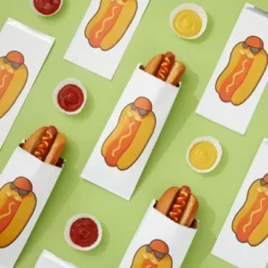 Juvale 100 Pack Hot Dog Paper Holders Bags, Foil Sleeve Wrappers For 4th Of July BBQ Gathering, Disposable, 4 X 8 X 2 In