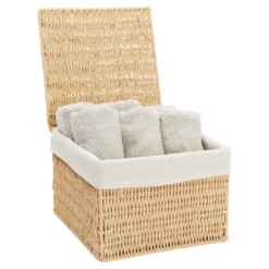 Juvale Juvale 2-Pack Storage Basket With Lids, Wicker Shelf Baskets For Bathroom Organization And Home Décor (2 Sizes) -Juvale GUEST 473f5dfa 17fc 46c7 b59d 2ff5548425ba