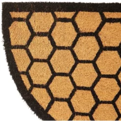 Juvale Honeycomb Half Circle Rug, Natural Coir Bee Welcome Mat, Nonslip For Indoor And Outdoor Entrance, 17 X 30 In -Juvale GUEST 492130da b428 443e 9ec1 1ab25ef084d1