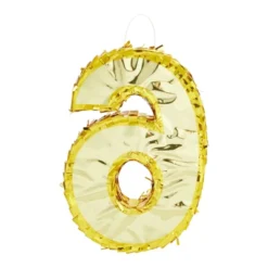 Juvale Gold Foil Number 6 Pinata For 6th Birthday Party Decorations, Anniversary Celebrations (Small, 16 X 11 X 3 In) -Juvale GUEST 4982080f 2ecc 46cf 9593 3c923b6313dc