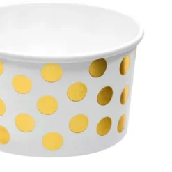 Juvale 100 Pack Paper Ice Cream Cups, Disposable Dessert Bowls With Gold Polka Dots For Sundae Bar, Frozen Yogurt, White, 8 Oz -Juvale GUEST 4bc6a6f1 bc08 44cb 8442 7ddcdbb41b59
