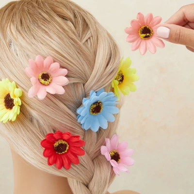 Juvale 60 Pack Artificial Daisy Flowers Heads, 2-Inch Colorful Fake Flowers, Bulk, For Crafts, Wedding Decorations, 6 Colors 4 Juvale 60 Pack Artificial Daisy Flowers Heads, 2-Inch Colorful Fake Flowers, Bulk, For Crafts, Wedding Decorations, 6 Colors - Image 4