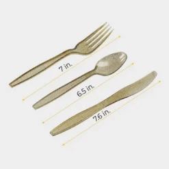 Juvale 144-Piece (Serves 48) Gold Glitter Disposable Plastic Cutlery Party Set Forks Spoons Knives 15 Juvale 144-Piece (Serves 48) Gold Glitter Disposable Plastic Cutlery Party Set Forks Spoons Knives -Juvale GUEST 4d9398bc c9ae 428d b7df 162ca114c01e