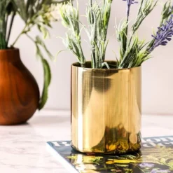 Juvale Gold Pen And Pencil Holder For Desk, Metal Organizer Holder For Makeup Brush (3.2 X 3.9 In) -Juvale GUEST 4d9f0194 9982 4992 a872 a44c5535b70c