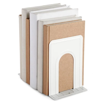 Juvale 12 Pack Metal Bookends For Shelves, Heavy Duty White Book Stoppers For Library, Living Room, Or Office (5x6.6x 5.8 In) 3 Juvale 12 Pack Metal Bookends For Shelves, Heavy Duty White Book Stoppers For Library, Living Room, Or Office (5x6.6x 5.8 In) - Image 3