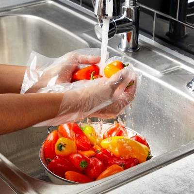 Juvale 500 Pack Cooking Gloves - Plastic Disposable Food Safe Food Prep, Handling, Serving Gloves (Clear, One Size Fits Most) 1 Juvale 500 Pack Cooking Gloves - Plastic Disposable Food Safe Food Prep, Handling, Serving Gloves (Clear, One Size Fits Most)