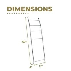 Juvale 59 Inch 4-Rung Wall Leaning Towel Rack, Holder & Stand, Blanket Ladder For Bathroom Decor, Oval Tube Chrome Metal -Juvale GUEST 5312b8b3 1a5d 4013 ac62 6813ee9ebcee