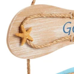 Juvale Wood Flip Flop Slippers Nautical Beach Hanging Wall Sign Home Decor, Good Vibes Only 9"x16" -Juvale GUEST 562be888 ce4c 46de a80d 407beaedf1e0