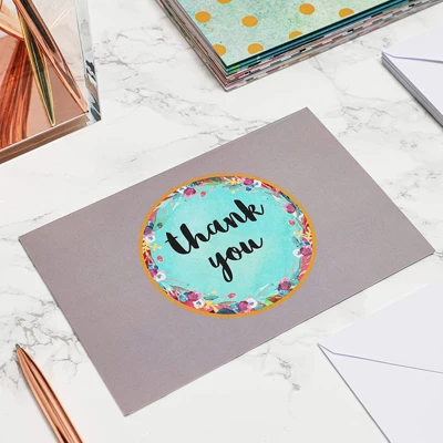 Juvale 48 Pcs Thank You Cards Bulk Set, Floral Watercolor Blank Note With Envelopes 2 Juvale 48 Pcs Thank You Cards Bulk Set, Floral Watercolor Blank Note With Envelopes - Image 2