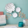 Juvale 5 Piece White 3D Paper Flowers For Wall Decor, Arts And Crafts