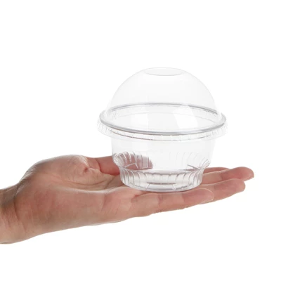 Juvale 50-Pack 5 Oz Plastic Dessert Cups With Lids - Bulk Ice Cream Containers With Dome Lids (Clear) 4 Juvale 50-Pack 5 Oz Plastic Dessert Cups With Lids - Bulk Ice Cream Containers With Dome Lids (Clear) - Image 4