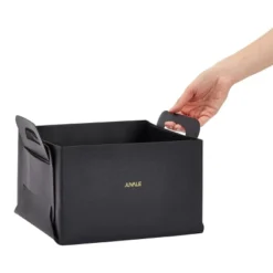 Juvale 2 Pack Faux Leather Foldable Storage Bins With Handles, Collapsible Baskets For Home Organization, Black, 10 X 6.5 In 10 Juvale 2 Pack Faux Leather Foldable Storage Bins With Handles, Collapsible Baskets For Home Organization, Black, 10 X 6.5 In -Juvale GUEST 59fea7de e227 48f6 9a83 a386a47634d9