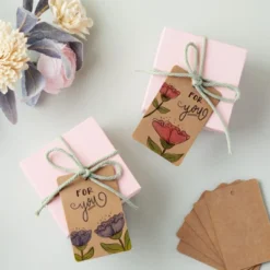 Juvale 200 Pack Large Kraft Paper Gift Tags, Merchandise Tags, For Weddings, Birthdays, Party Favors, Brown, 2 X 4 In