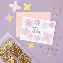 Juvale 500 Pieces Mini Metal Brads For Crafts, Split Pin Brass Paper Fasteners For Scrapbooking, Handmade Cards, DIY Projects, 5 Assorted Sizes