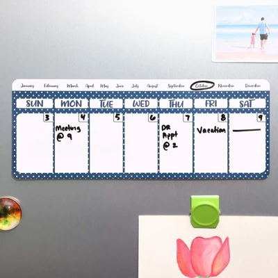 4 Packs Magnetic Dry Erase Polka Dot Refrigerator Calendar Reminders To Do List For Whiteboards Fridges Lockers, White Blue, 11 X 4.2 Inches 1 4 Packs Magnetic Dry Erase Polka Dot Refrigerator Calendar Reminders To Do List For Whiteboards Fridges Lockers, White Blue, 11 X 4.2 Inches