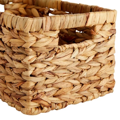 Juvale 2 Pack Small Rectangular Wicker Baskets For Shelves, 6 Inch Wide Hand Woven Water Hyacinth Baskets 6 Juvale 2 Pack Small Rectangular Wicker Baskets For Shelves, 6 Inch Wide Hand Woven Water Hyacinth Baskets - Image 6