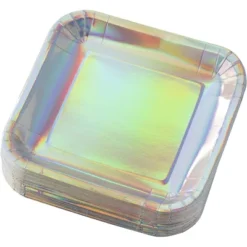 Juvale 48-Pack Square Disposable Paper Plates 7" Metallic Silver Holographic Foil, Birthday Party Supplies 12 Juvale 48-Pack Square Disposable Paper Plates 7" Metallic Silver Holographic Foil, Birthday Party Supplies -Juvale GUEST 5d517471 1a1f 4d2a baa9 9933184ab12b