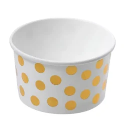 Juvale 100 Pack Paper Ice Cream Cups, Disposable Dessert Bowls With Gold Polka Dots For Sundae Bar, Frozen Yogurt, White, 8 Oz -Juvale GUEST 5f98de2f 45c0 4767 9dfb 8a765e4c4362