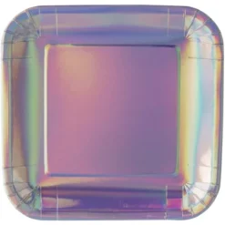 Juvale 48-Pack Square Disposable Paper Plates 7" Metallic Silver Holographic Foil, Birthday Party Supplies 10 Juvale 48-Pack Square Disposable Paper Plates 7" Metallic Silver Holographic Foil, Birthday Party Supplies -Juvale GUEST 601a9b07 ed0c 48b9 ae43 f5161b8540d6